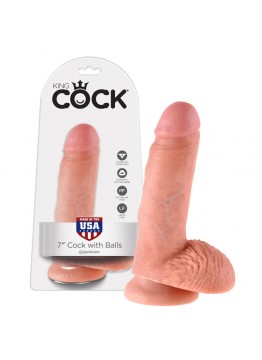 King Cock - realistické dildo so semenníkmi 17,8cm